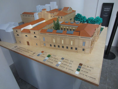Model of the Fabre museum. Side view.