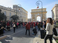 Départ de la marche "Women's March on Montpellier" vers 15 h 45 (2x3).